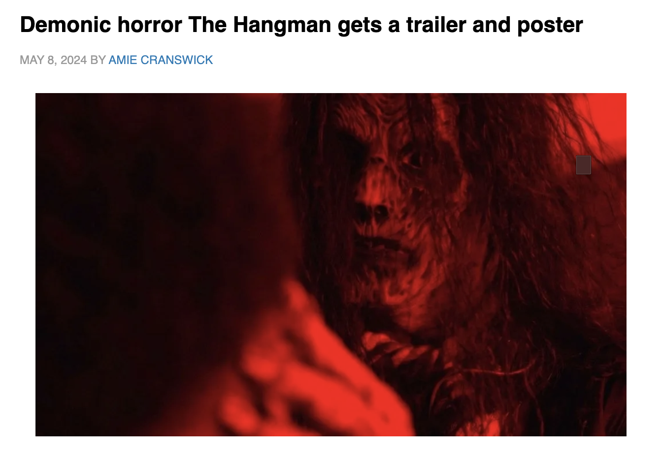Demonic horror The Hangman gets a trailer and poster